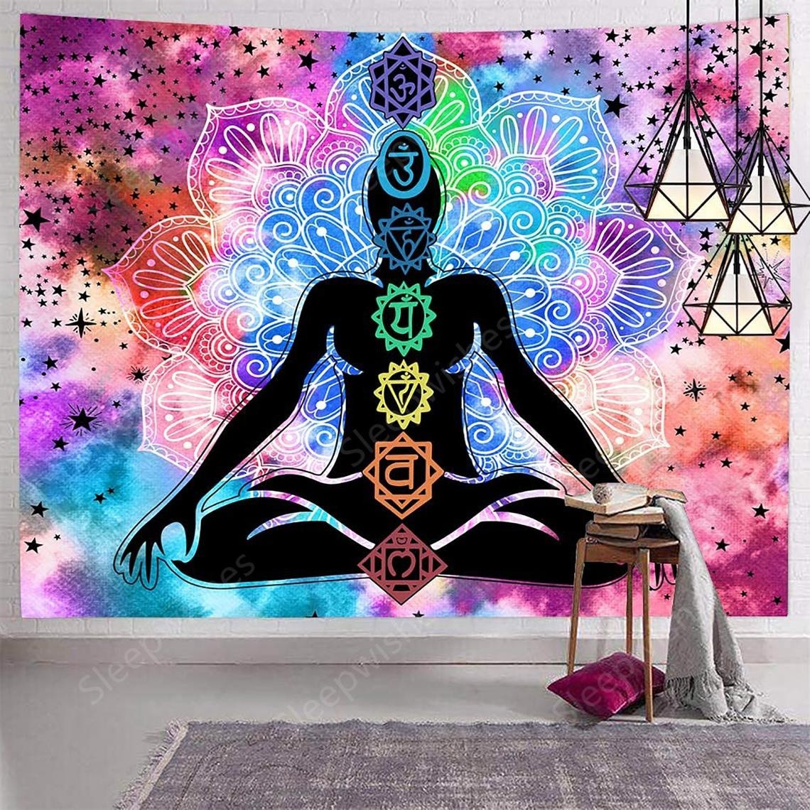 instructeur Zijdelings Expliciet Ulticool - Chakra Healing Aura Spiritualiteit Mandala - Wandkleed - 200x150  cm - Groot wandtapijt - Poster