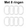 8 douchegordijn ringen gratis