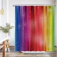 Ulticool Douchegordijn - Regenboog Glitter - 180 x 180 cm - met 12 ringen