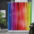 Ulticool Douchegordijn - Regenboog Glitter - 180 x 180 cm - met 12 ringen