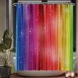 Ulticool Douchegordijn - Regenboog Glitter - 180 x 180 cm - met 12 ringen