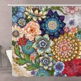 Ulticool Douchegordijn - Bloemen Natuur Kunst - 180 x 180 cm - met 12 ringen - Kleurrijk 